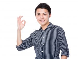 Businessman with ok sign